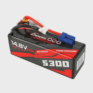 Rc Accessories 1: Gens Ace 4S 5300mAh 14.8V 60C Hardcase/Hardwired LiPo Battery (EC5)