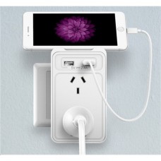 Huntkey SAC207, 2 Sockets Wall Charger with 2 USB Charging Ports USB Output: 5V, 2.4A