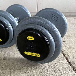 Dumbbells Auto: PRO Style Cast Metal Iron Dumbbells/Round Steel Dumbbells (EZ038)