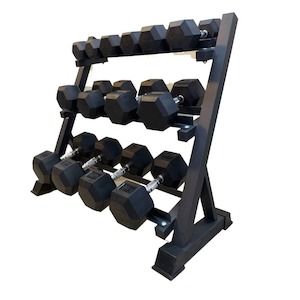 195KG Hex Dumbbells Combo+3-Tire Dumbbell Rack (EZ211C195KG-047) 6 pairs