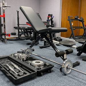 Equipment Combo Auto: Foldable Bench + 50KG Dumbbells & Barbells Weights Combo