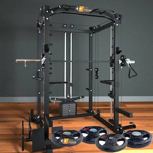 Smith Machine / Full Frame Power Cage + 100KG Weights (EZ142B+043)