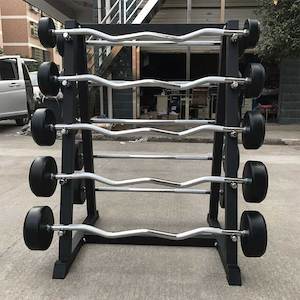 100KG Fixed Barbell + Barbell Stand (EZ130 Curl)