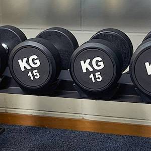 Round Dumbbells Auto: 15KGx2 Rubber Round Dumbbells Black (EZ037-6x2) Thick Handle 33mm