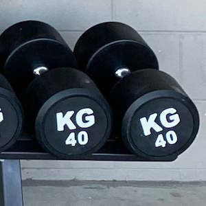40KGx2 Rubber Round Dumbbells Black (EZ037-16x2) Thick Handle 33mm