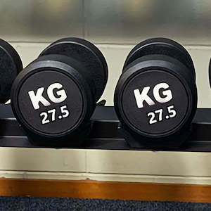 27.5KGx2 Rubber Round Dumbbells Black (EZ037-11x2) Thick Handle 33mm