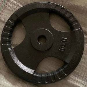 Standard Bar Plates Auto: 15kg Metal Plates (EZ035) Tri-Grip Casted Metal 25mm-28mm