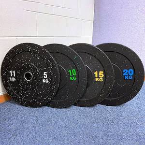 Barbells Combo Auto: Bumper Plates Black Rubber D:450mm 50mm Olympic