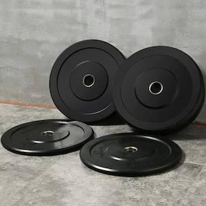 Barbells Combo Auto: 150KG Set - Bumper Plates Black Rubber 510MM for 50mm Olympic Bar (EZ167C150KG)