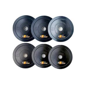 100KG Set - Bumper Plates Black Rubber 510MM for 50mm Olympic Bar (EZ167C100KG)