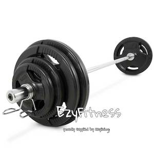 Barbells Combo Auto: 1000lbs 7ft Olympic Bar + 150KG Rubber Coating Plates Combo (EZ043C150KG-040-13)
