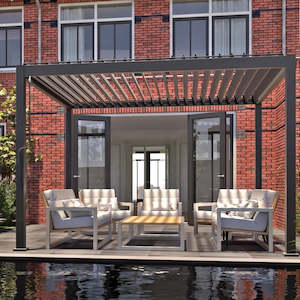 Louvred Pergola 3x3m Charcoal Colour
