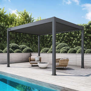 Louvred Pergola 3x4m Black Colour