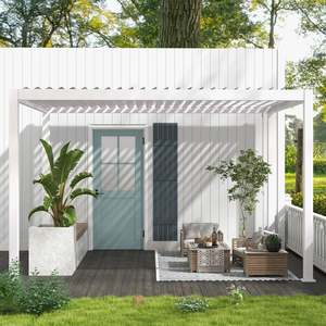 Manual Pergola: Louvred Pergola 3x4m White Colour