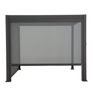 Pergola Blinds: 3m Pergola Retractable Wind Zip Side Blinds Charcoal