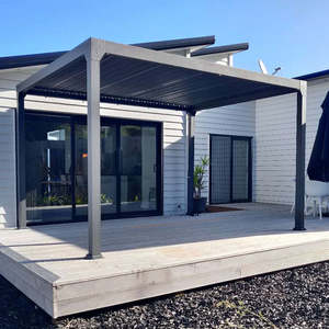 Louvred Charcoal Pergola 3x4m with 3 Blinds Set