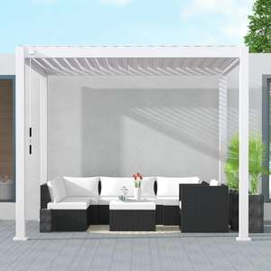 Pergola Bundle: Louvred White Colour Pergola 3x3m with 3 Blinds Set
