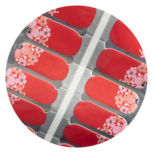 Accessorising with Red Cherry Blossom Nailwraps