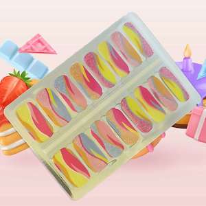 Glitter: Fruit Fizz Nailwraps – Samba-Inspired Swirl Nail Stickers in Pink & Yellow