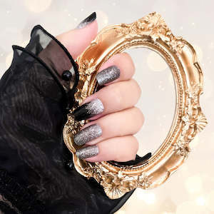 Glitter: Black and Silver Gradient Nailwraps Diamond Glitter Fade