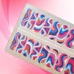 Glitter: Groovy Disco Swirl Nailwraps | Rainbow Glitter Nail Stickers