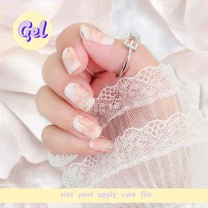 Latest: Golden Marble Gel Nailwraps – Ivory & Gold Mountain Design