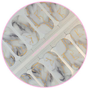 Marble Luxe Nailwraps, a Classic White & Gold Elegance