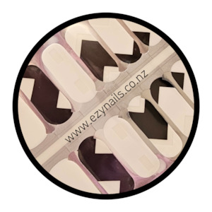 Elegantly Midnight: Monochrome lines and windows Nailwraps set