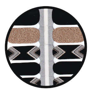 Elegantly Midnight: Gorgeous Party Gold, Silver and Black Nailwraps