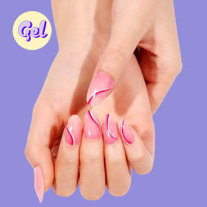 Silk Ribbon Pink Gel Nailwraps