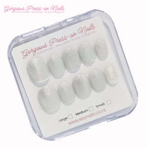 Frosted Glow Cat-Eye Reusable Press-On Nails - Chic Short Square