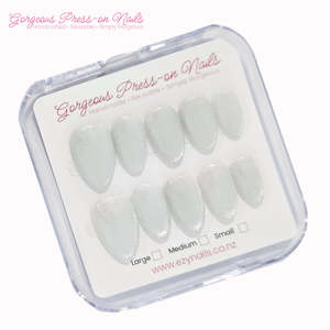 Frosted Glow Cat-Eye Reusable Press-On Nails - Classic Almond Midie