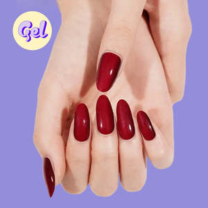 Elegantly Midnight: Scarlet Cat-Eye Gel Nailwraps - 20 wraps