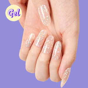 Elegantly Midnight: Glow Glitter Gel Nail wraps - 20 wraps