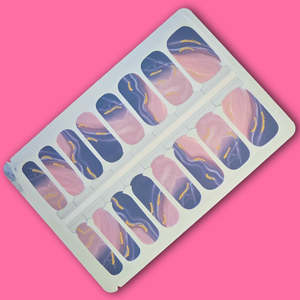 Velvet Galaxy Marble with Gold Nailwraps