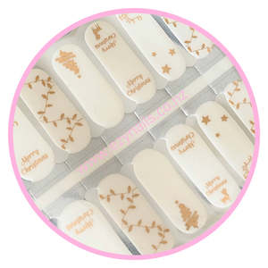 Themes: Golden Cheer Merry Christmas Overlay Nailwraps Set