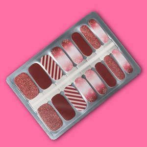 Christmas Frosted Candy Cane Nailwraps