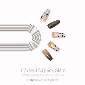 EZYNAILS Quick Glam – Starry Heart Press On Nails (24 Pack)