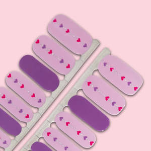 Romance: Love Line Nailwraps 💜 Pink & Purple Hearts
