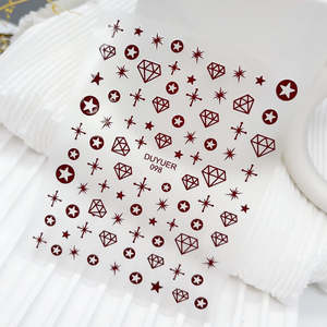 Star & Diamond Metallic Nail Stickers