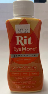 Rit Dye More Synthetic Fiber Dye Apricot Orange Liquid Dye 207ml FAB FABRICS