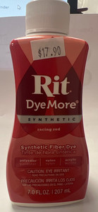 Rit Dye More Synthetic Fiber Dye Racing Red Liquid Dye 207ml FAB FABRICS