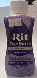 Rit Dye More Synthetic Fiber Royal Purple Liquid Dye 207ml FAB FABRICS