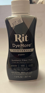 Rit Dye More Synthetic Fiber Dye Liquid Graphite 207ml FAB FABRICS