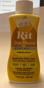 Rit Dye More Synthetic Fiber Dye Liquid Daffodil Yellow 207ml FAB FABRICS