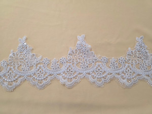 Products: Sequin Corded Trim White 14cm wide FAB FABRICS
