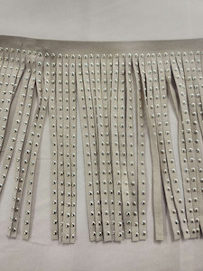 Dolly Gold Stud Suede Look Tassle Tan FAB FABRICS