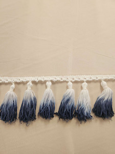 Products: Ombre Tassle Ivory/Blue FAB FABRICS