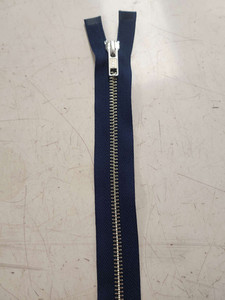 Products: YKK Metal Teeth Open End Zip 55cm Navy/Silver FAB FABRICS