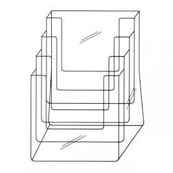 A4 Brochure Holders: A4 4 Tier Portrait Brochure Holder
